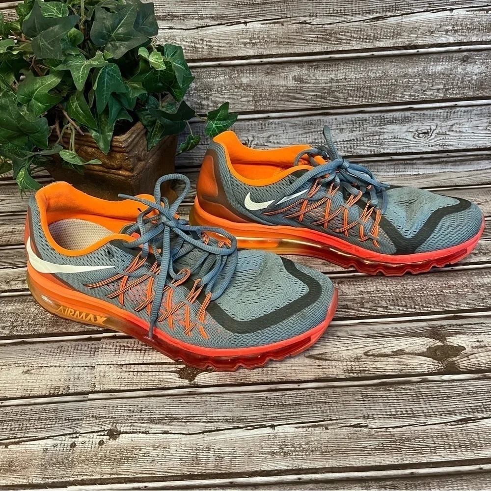 Nike AirMax Gray and Orange Running Shoe Mens Size 11
